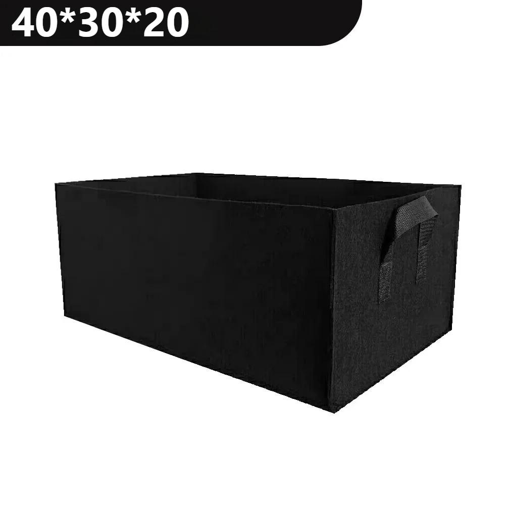 

Square Felt Growing Bucket Plant Growth Bag Multi-Functional Vegetable Plant Non-Woven Felt Growing Bag 40*30*20cm-1PC