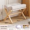 Solid Wood Velvet Footstool Soft Velvet Sofa Ottoman Multifunctional Soft Footrest  Household
