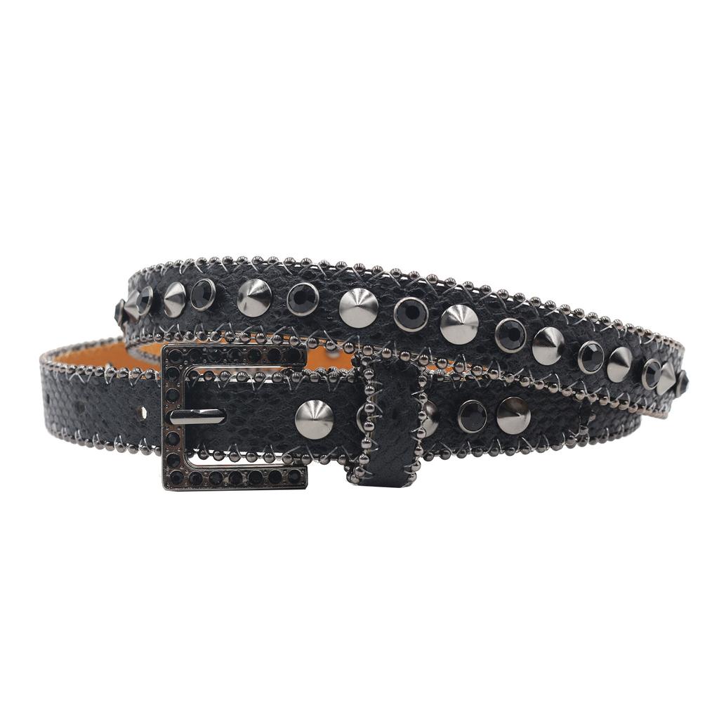 High-end 2.3 Wide Rhinestone Belt Women's Rhinestone Belt European and American Style Belt Belt Denim Style Belt