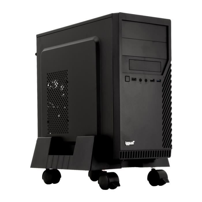 Support pour unité centrale pc - iggual tech - ajustable 15-26 cm - plastique moulé - 4 roues