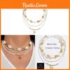 Bohemian Shell Necklace Set With Multilayer Geometric Design For Women