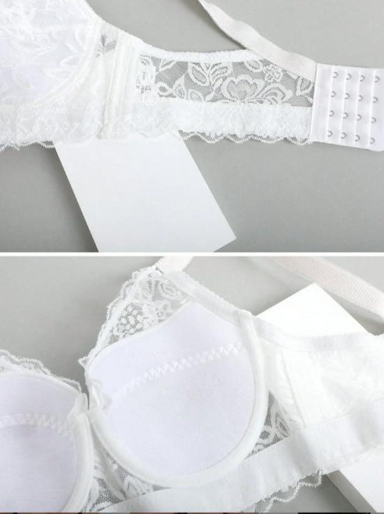 Cross-Border Plus Size Lace Push-Up Underwire Shaping Bra for Women