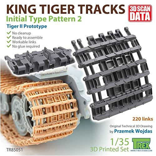 T-Rex Studio 1/35 WWII German King Tiger Tracks, Early Model, Pattern 2, Plastic Model Parts, TR85051, Molded Color