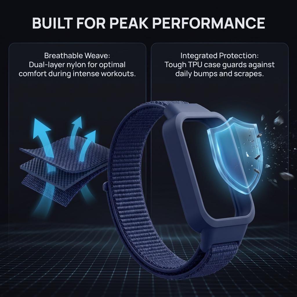 Nylon Straps for Xiaomi Band 9 Active/Redmi Band 3 Smartwatch Bracelet Sport Breathable Loop Correa For Xiaomi Miband 9 Active