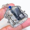 Natural Maligano Jasper, Iolite 925 Sterling Silver Jewelry Pendant 2.17" ZS-733