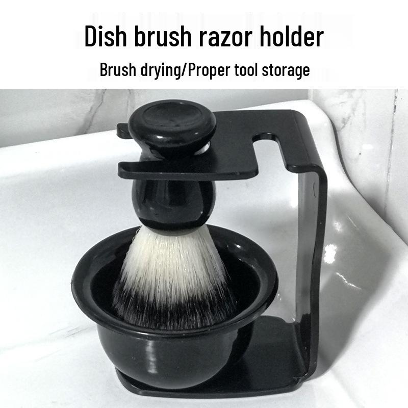 Men's Shaving Kit: Soft Bristle Brush, Soap Bowl, Razor Holder, Face Care Tool