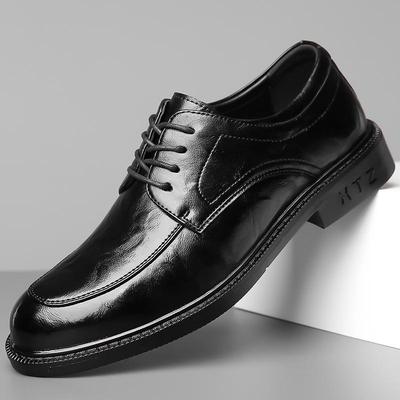 2025 Direct Sales Business Dress Lace-up Leather Shoes Korean Version of British Versatile Men's Shoes Fashion Work Shoes Live Broadcast Explosion
