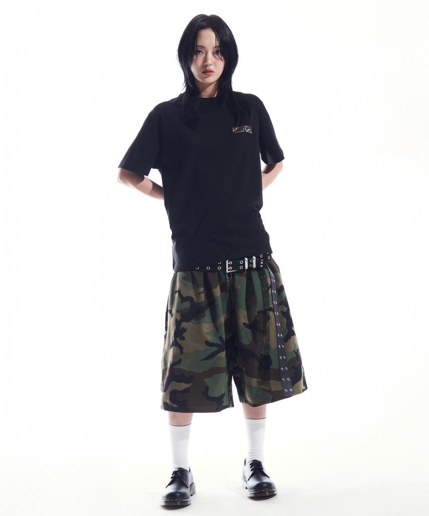 ELIMENO El Camouflage Double-Pleat Heavy Bermuda Pants