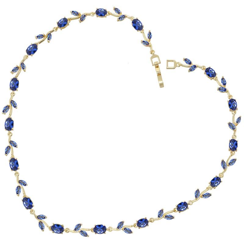 Light Luxury AAAAA Zircon Bracelet & Necklace Women's Exquisite Tulip Plant Design Jewelry Set