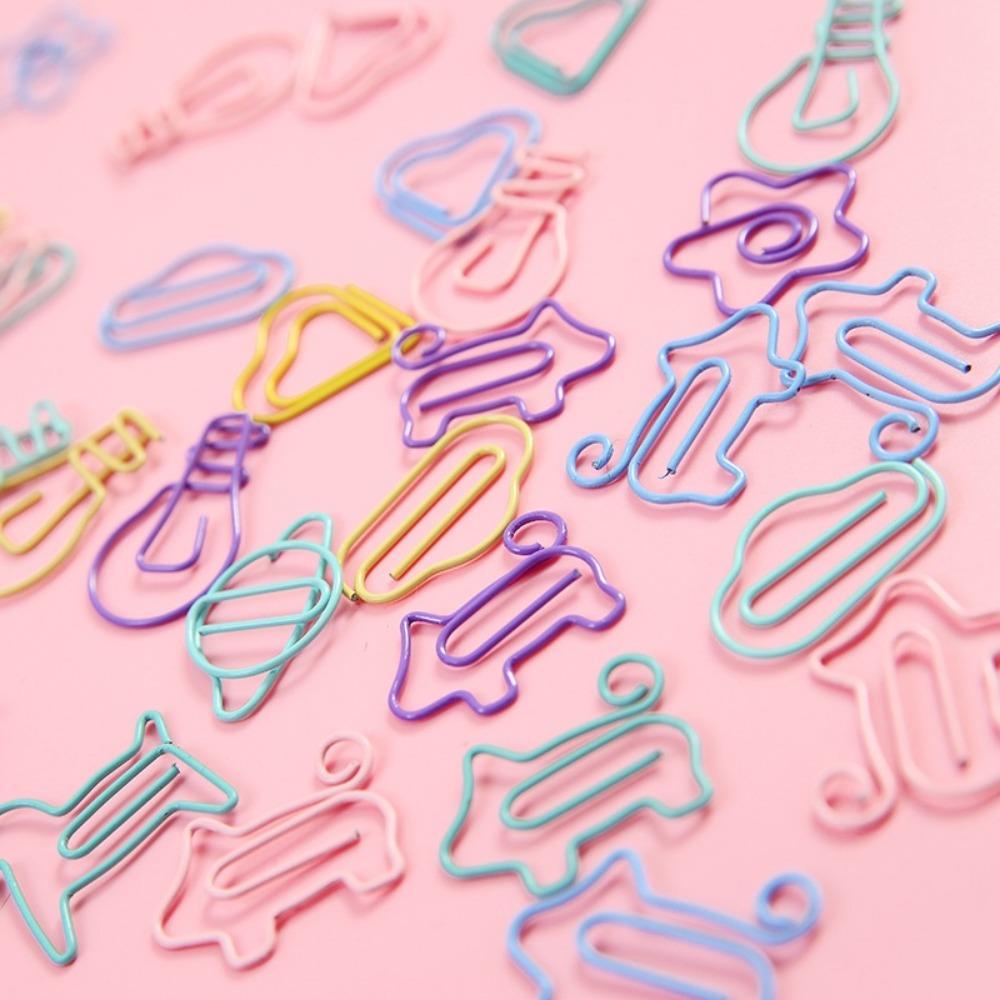 10Pcs Creative Metal Paperclips a Pack Student Candy Color Bookmark Clip Student Stationery School Office Supplies