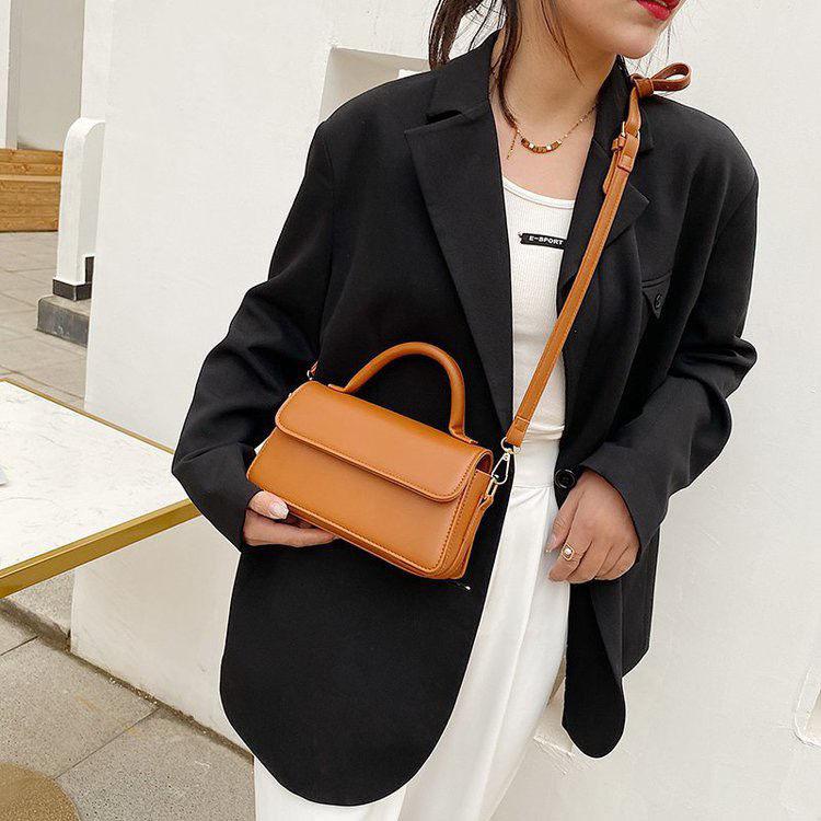 Women's Vintage Single Shoulder Bag Solid Color Casual Messenger Bag Elegant Versatile Handbag