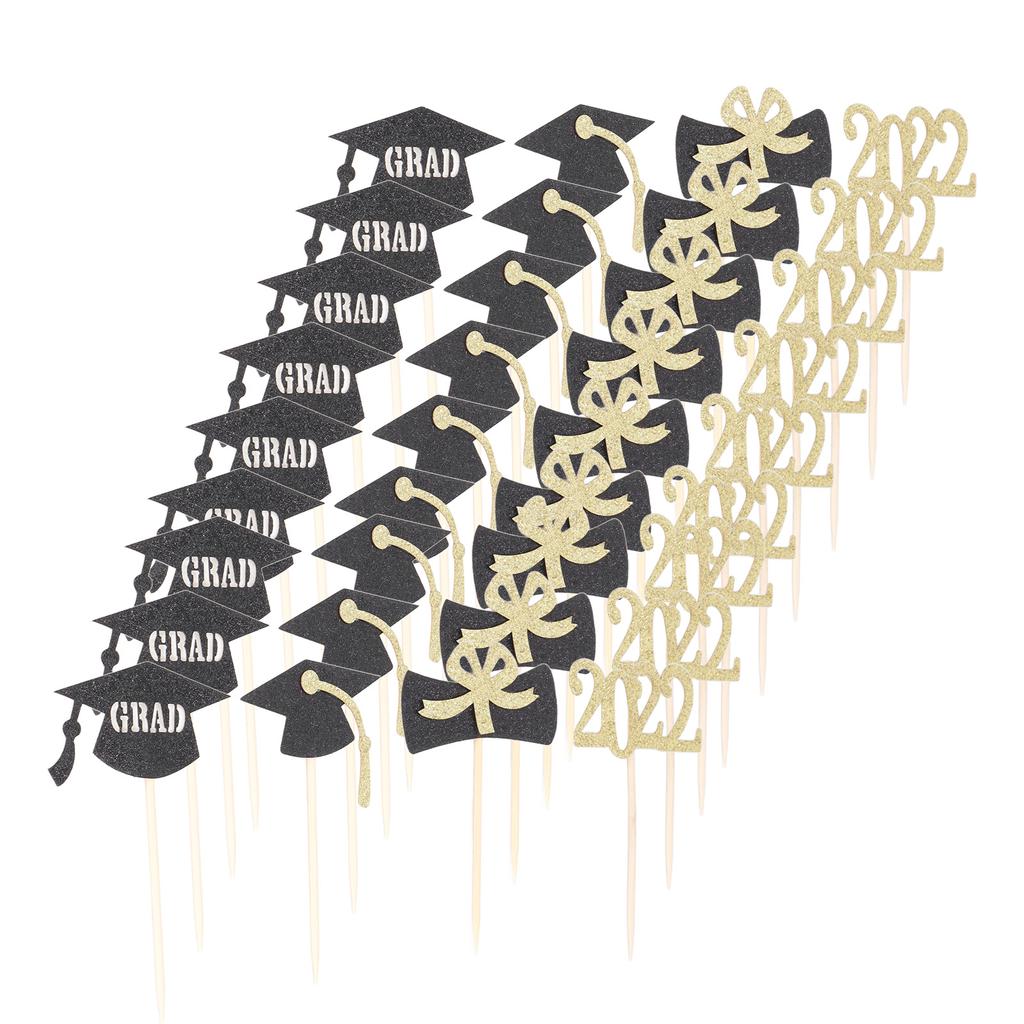 Graduation Cake Toppers Exquisite Beautiful Bachelor Hat 2022 Numbers Diploma Design Graduation Cake Inserts