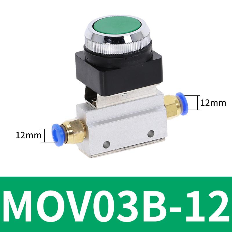 Mechanisches Ventil MOV-03B 1/8" Gewinde 2 Positionen 3 Wege Roter Grüner Flacher Druckknopf Momentanes Pneumatikventil