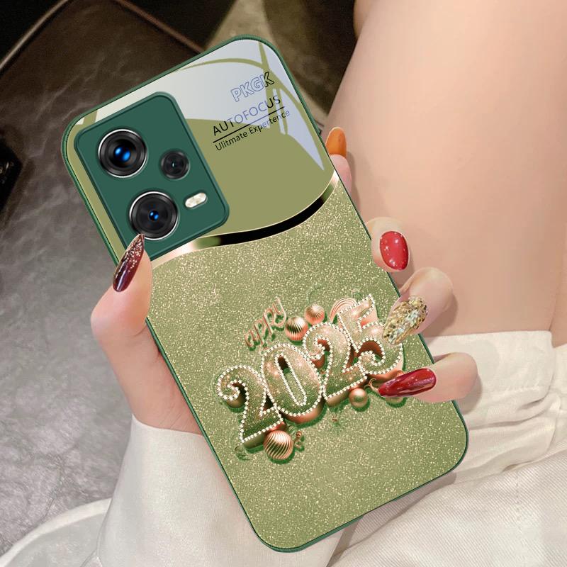 Colorful New Year 2025 For Xiaomi 14 Ultra 13 Lite Redmi Note 13 11 Pro 12 Plus Poco X6 3 Pro F4 6 GT Tempered Phone Case