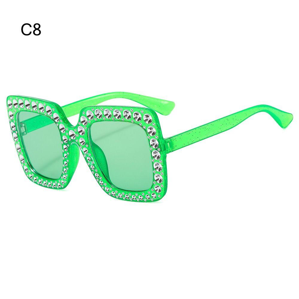 Crystal Oversized Sunglasses for Women Rhinestone Square Diamond Sun Glasses Retro Big Frame Sparkling Eyewear  New