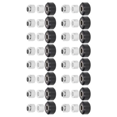 POM Pulley Wheel Set with Rubber Bearing Wheel Eccentric Spacer Round Column for 3D Printer Black Pulley
