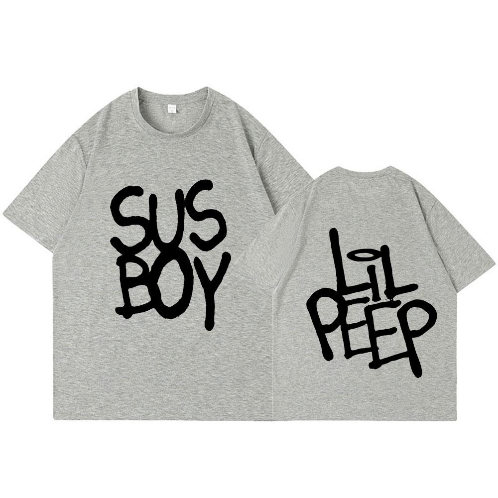 Hot Rapper Lil Peep Sus Boy Pink T Shirt Unisex Fashion Hip Hop Short Sleeve Tshirt High Quality Oversized Cotton Tee Shirthirts
