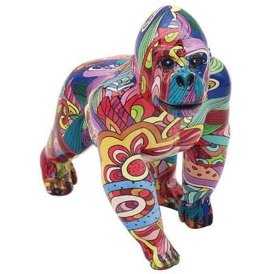 [A3314] - Harzfigur 'Gorilla Groovy' mehrfarbig - 17x14x9 cm