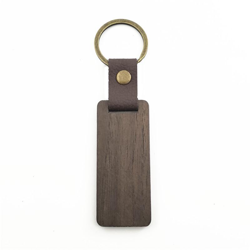 Blank Wooden Keychain Engraved Pattern Key Rings Painting Craft Key Chain Keyring Decoration