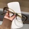 Cat-Eye Female Anti-Blue Light Retro Natural Glasses Frame Cold Tea-Colored Myopia Glasses TR90 High-End Feel