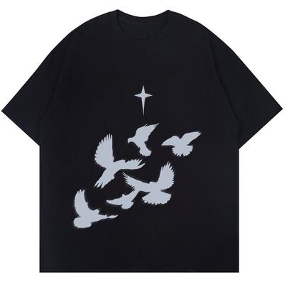 2025 New Casual Short Sleeve T-Shir Print Cotton Regular Fit Round Neck Breathable Loose Unisex Tee Men Women Clothing Anime