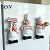 Decorative Fridge Magnet Cartoon Fat Chef Magnet, Hand-painted 3D Refrigerator Picture Photo Holder for Home Office Kitchen Decoration