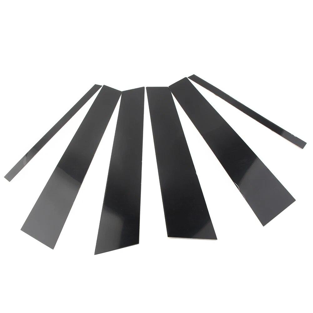 For BMW 3 Series E90 6Pcs Car Pillar Posts Door Window Panel Covers Decorative Trim 2005-2012 Gloss Black
