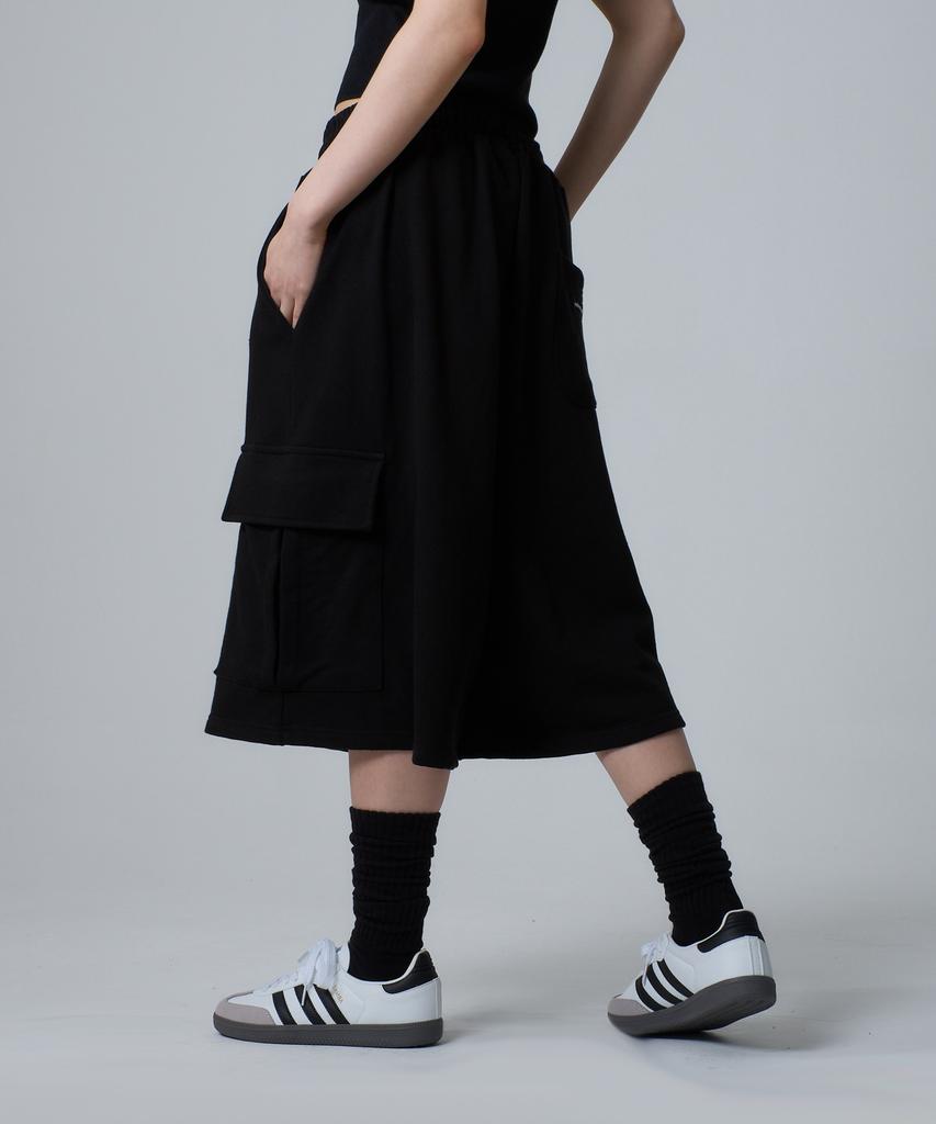 UNKNOWN PLANET Daily Wide Sweat Cargo Shorts Pants Black