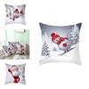 Delightful 18" Christmas Cushion Cover With Santa Claus And Snowman For Festive Sofa Decor