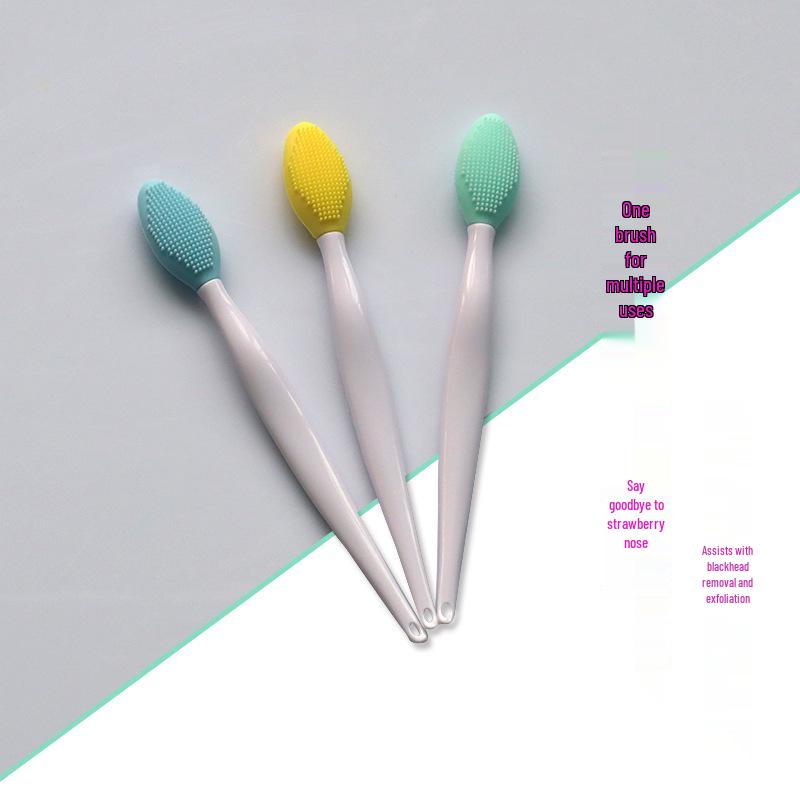 Silicone Nasal Brush: Long Handle Blackhead & Pore Cleaner, Multifunctional Makeup Tool