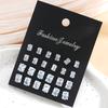 24 pairs/set Shiny Zircon Stud Earrings Set For Women Bohemian Geometric Crystal Stud Earrings for Women Fashion Jewelry Gifts