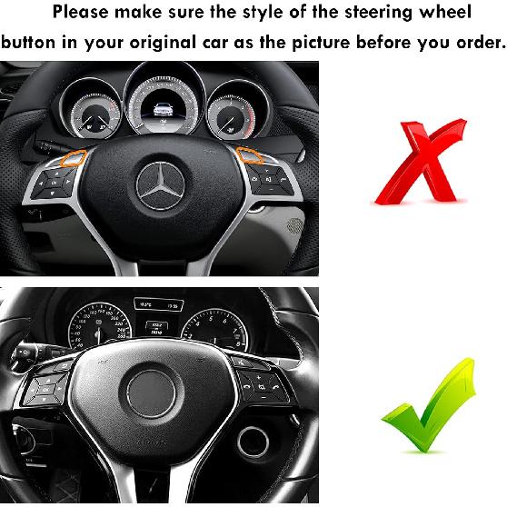 Moonlinks Steering Wheel Button Sticker Compatible With Mercedes A B C E M G SL GL GLA CLA GLK SLK GLS Class,Steering Wheel Button Decoration Trim