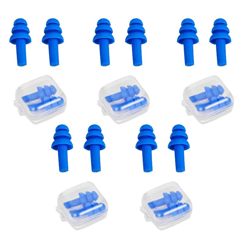 5Pairs Soft Ear Plug Waterproof Comfort Colorful Silicone Earplugs Ear Protection Sound Insulation Anti-Noise for Sleep Swimming