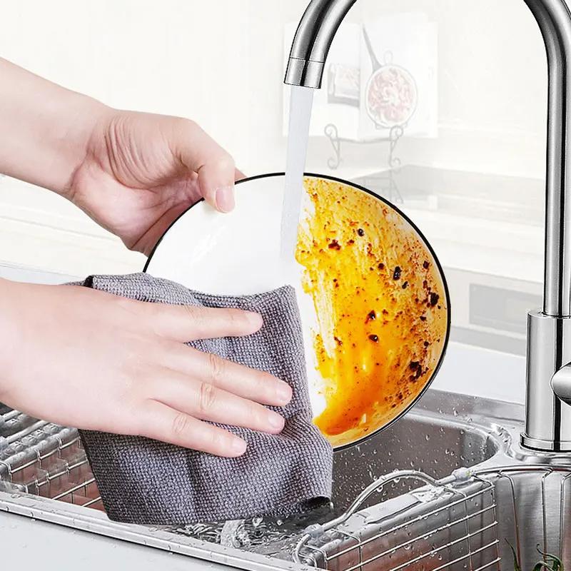 20PCS/Roll Microfiber Kitchen Towel Absorbent Cleaning Rag for Wash Bowl Dish Kitchen Clean Reusable Household Cleaning Tools