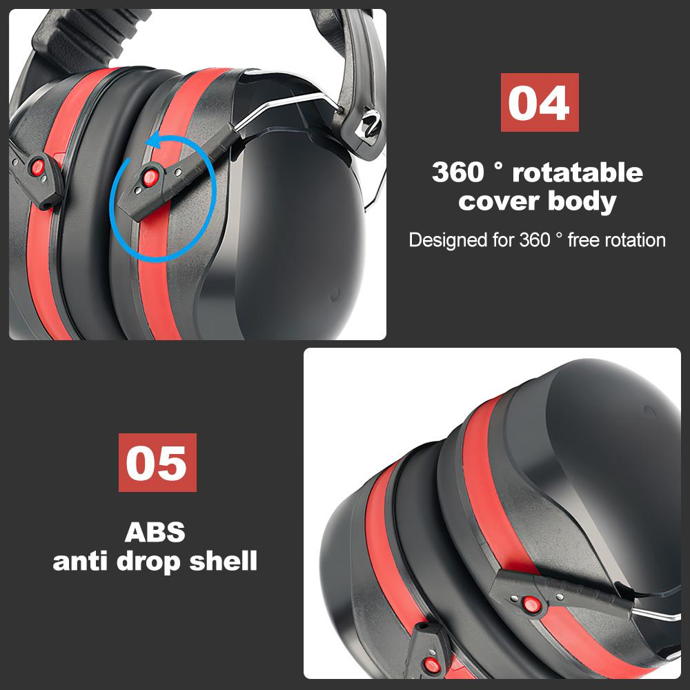 Adjustable Ear Defenders Noise Earmuffs 36db Noise Reduction Hearing Protection Headphones for Hunting Shooting Work Study
