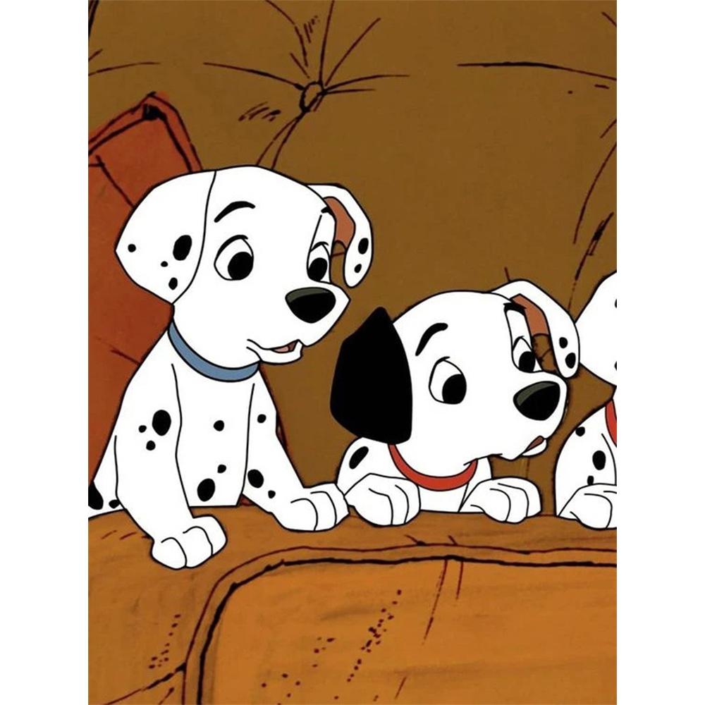 

Disney Diamond Painting Cute Dalmatian Puppy Illustration 5D Full Diamond Art Mosaic DIY Embroidery Cartoon Wall Decoration Round 20x30cm