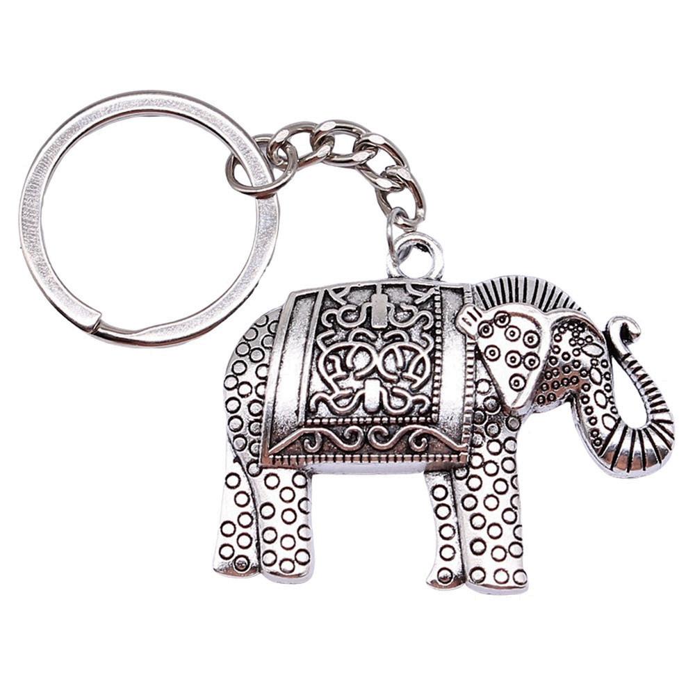 Pendants Elephant Charm Keychain Animal Theme Key Ring 28mm