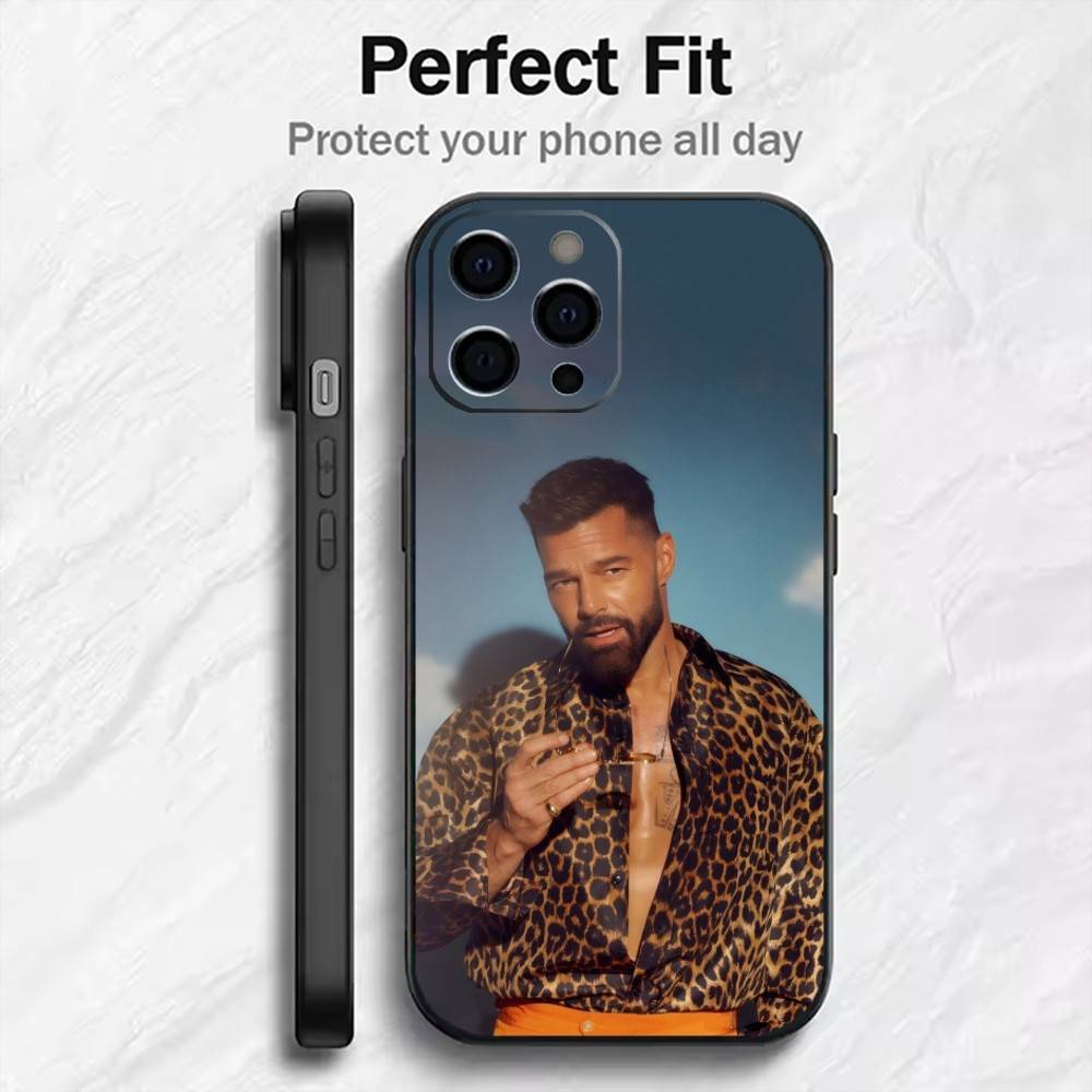 

Enrique Singer R-Ricky M-Martin Phone Case For iPhone17,16,15,14,13,12 Plus,Max Soft Silicone Black Cover iPhone14ProMax