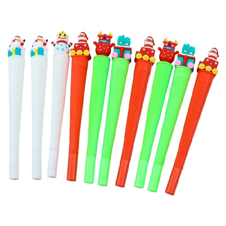 

10Pcs Christmas Gel Pen 0.38mm Needle Tip Refillable Gel Inks Pen Quick Drying for Journaling Writing Note Taking 1