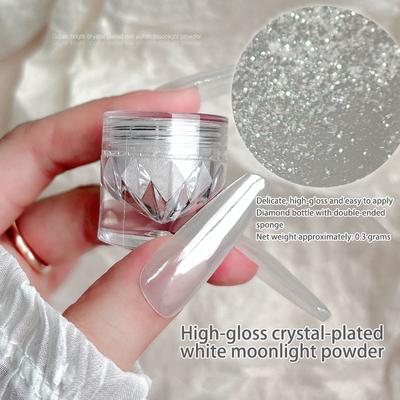 1Box 0.3G Magic Mirror Sequins Fine Glitter Nail Shining Sequin Mirror Flour Color Plating Decoration Accessory Nail Diy