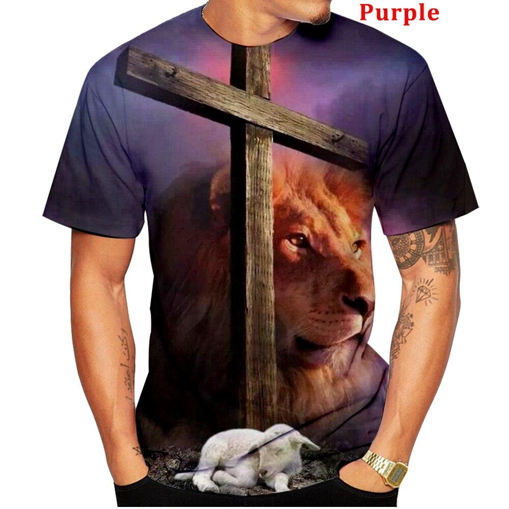 Subilier Nieuwe mode heren 3D-geprinte leeuwen T-shirt Animal Print Fire Lion T-shirt Coole mannen persoonlijkheid Casual Unisex T-shirt Korte mouw XS grijs