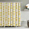Yellow Bath Shower Curtain Fabric With Diamond Shape For Home Decoration Waterproof Shower Cover
