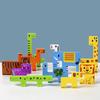 Montessori Animal Characters Transportation Wooden Puzzle Russian Blocks Cute Animals Puzzle Toys for Kids Early Learning