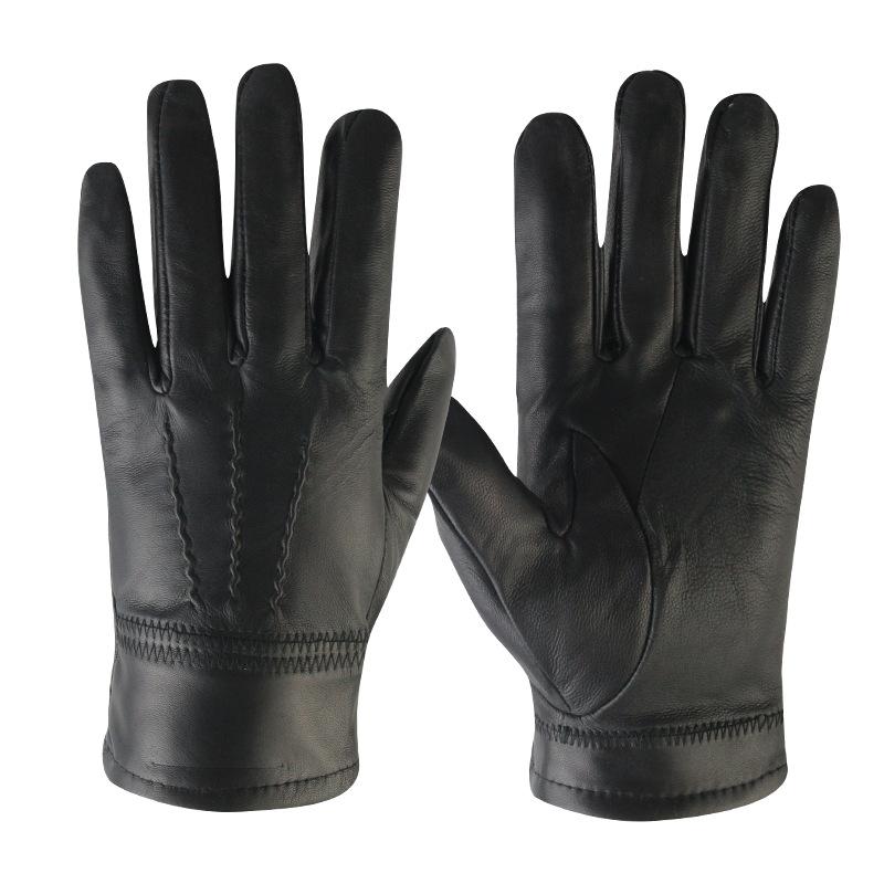 

Перчатки из натуральной кожи мужские овчина теплые и флисовые износостойкие one size fits all чёрный