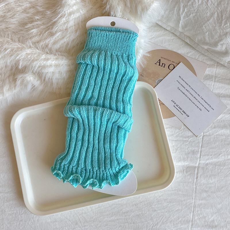 Socks For Spring And Autumn Children'S Stacking Socks Red Long Tube Lace Knitted Baby Girl Medium Tube Leg Cover