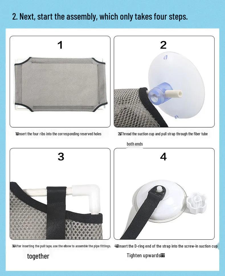 Cross-Border Suction Cup Cat Hammock: Breathable Hanging Pet Bed