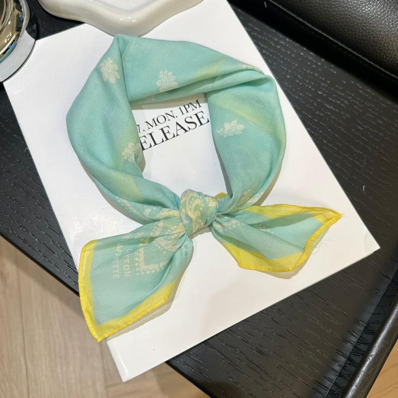 Spring and Autumn pure cotton 55cm small square scarf women's literary silk scarf versatile decorative scarf thin headscarf headband scarf