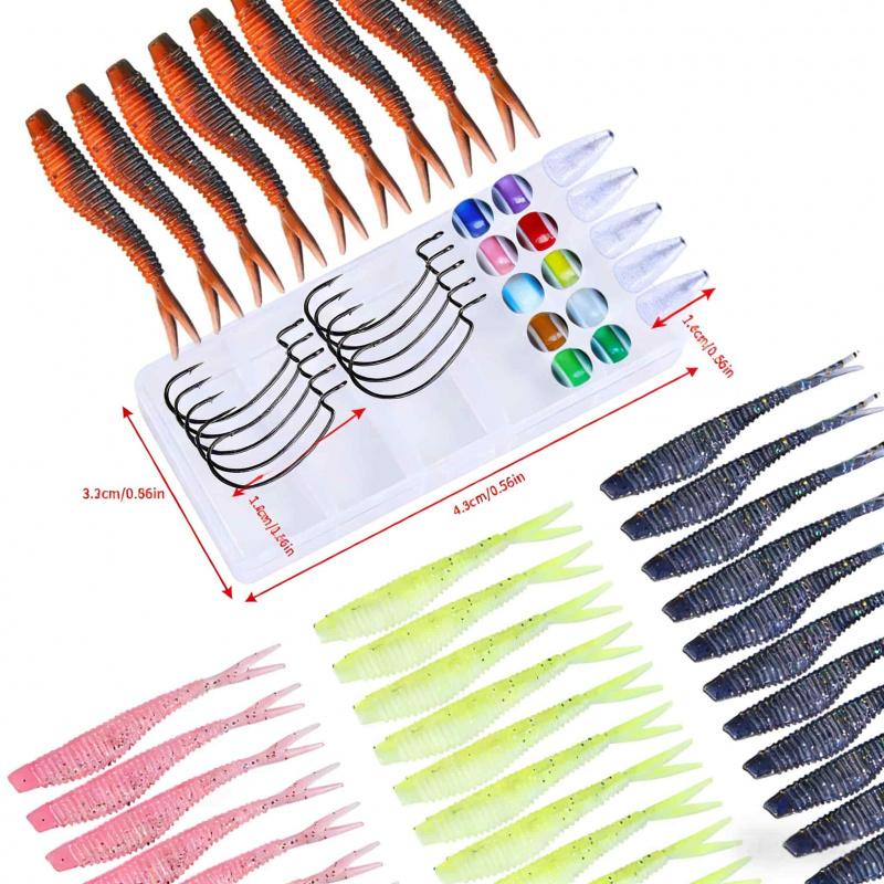 High Elasticity Lure Soft Bait Set New Model Stop-Start Soft Body Fake Bait Universal for Bass and Mandarin Fish Special Fishing