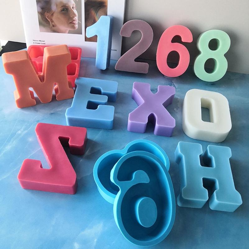 3D A~Z Letters Silicone Molds Epoxy Resin Mold DIY Crafts Polymer Clay Plaster Mold DIY Candle Handmade Soap Tools