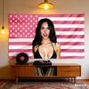 1pc Megan Fox USA Flag Collage Tapestry Polyester 2D Print Wall Art for Bedroom Living Room Aesthetic Decor Celebrity Fan Gift